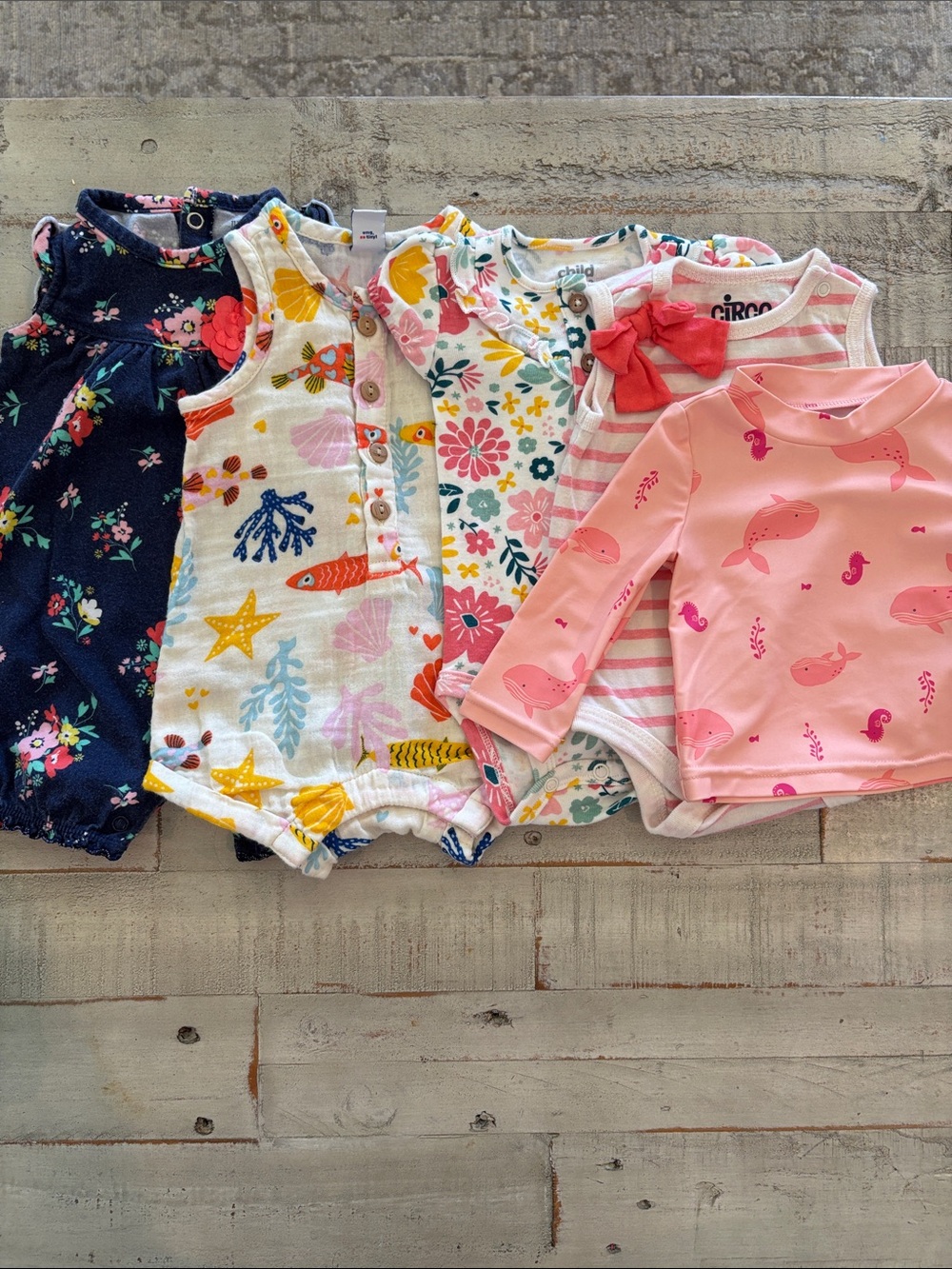 Carter’s Nautical & Floral 5 Piece 0-3M Capsule Wardrobe Baby Clothes Bundle